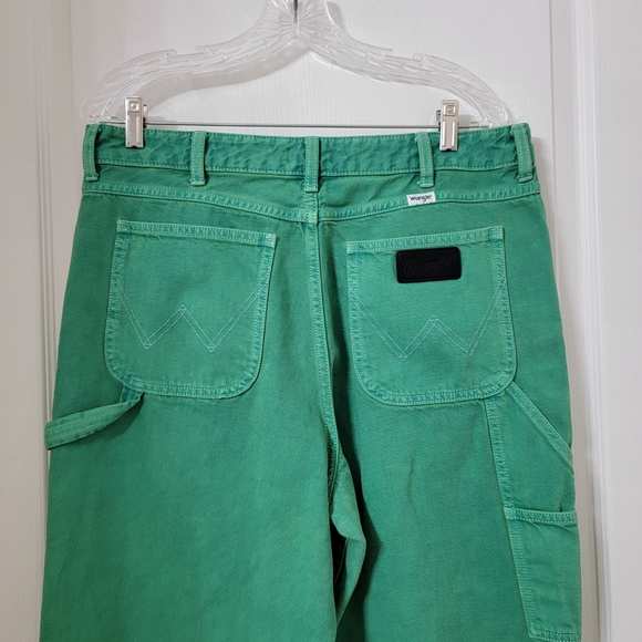 Wrangler Size 32 Green Casey Jones Wide Leg Carpenter Baggy Loose Fit Jeans - Picture 6 of 14